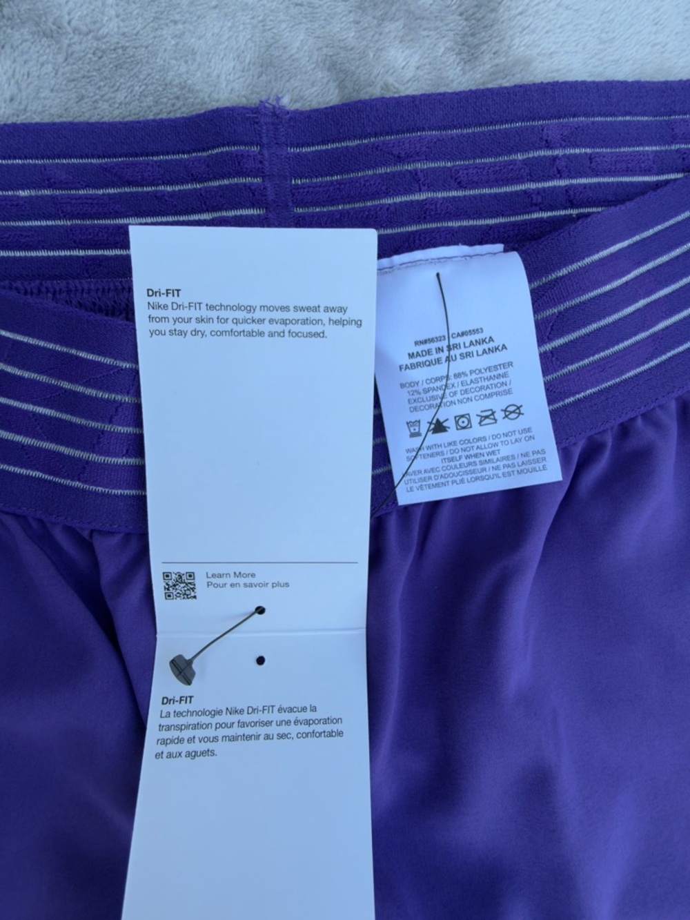 Nike Purple Women's Athletic Shorts DRI-FIT with White Swoosh - Picture 9 of 11